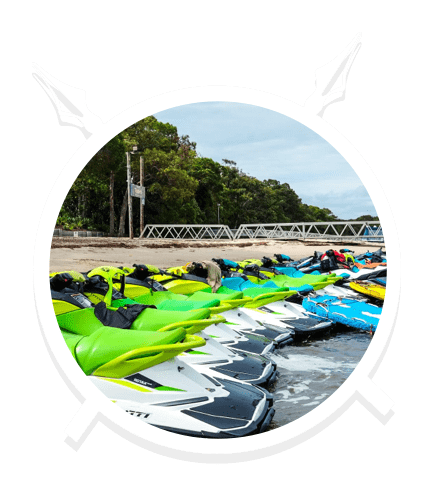 Parked Green Jet Skis in Main Beach, QLD