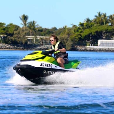 A Man Riding a Jet Ski