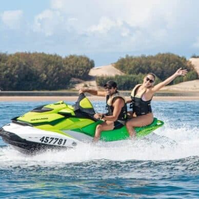 A Lovely Couple Enjoying the Jet Ski in Gold Coast