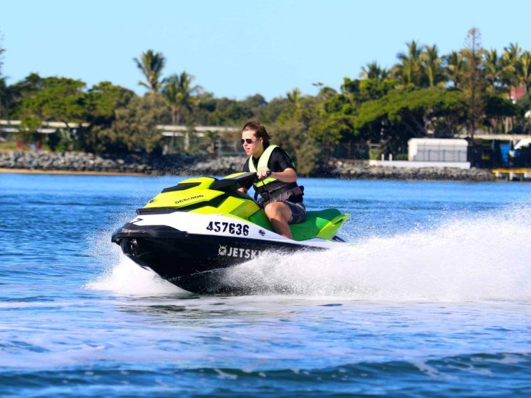 A Man Riding a Jet Ski