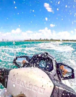 Point of View Riding Jet Ski in Main Beach, QLD